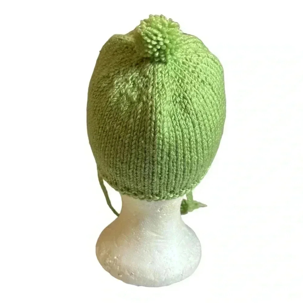 Crochet Baby Hat Pattern With Earflaps Baby Toddler Green - Picture 3 of 5